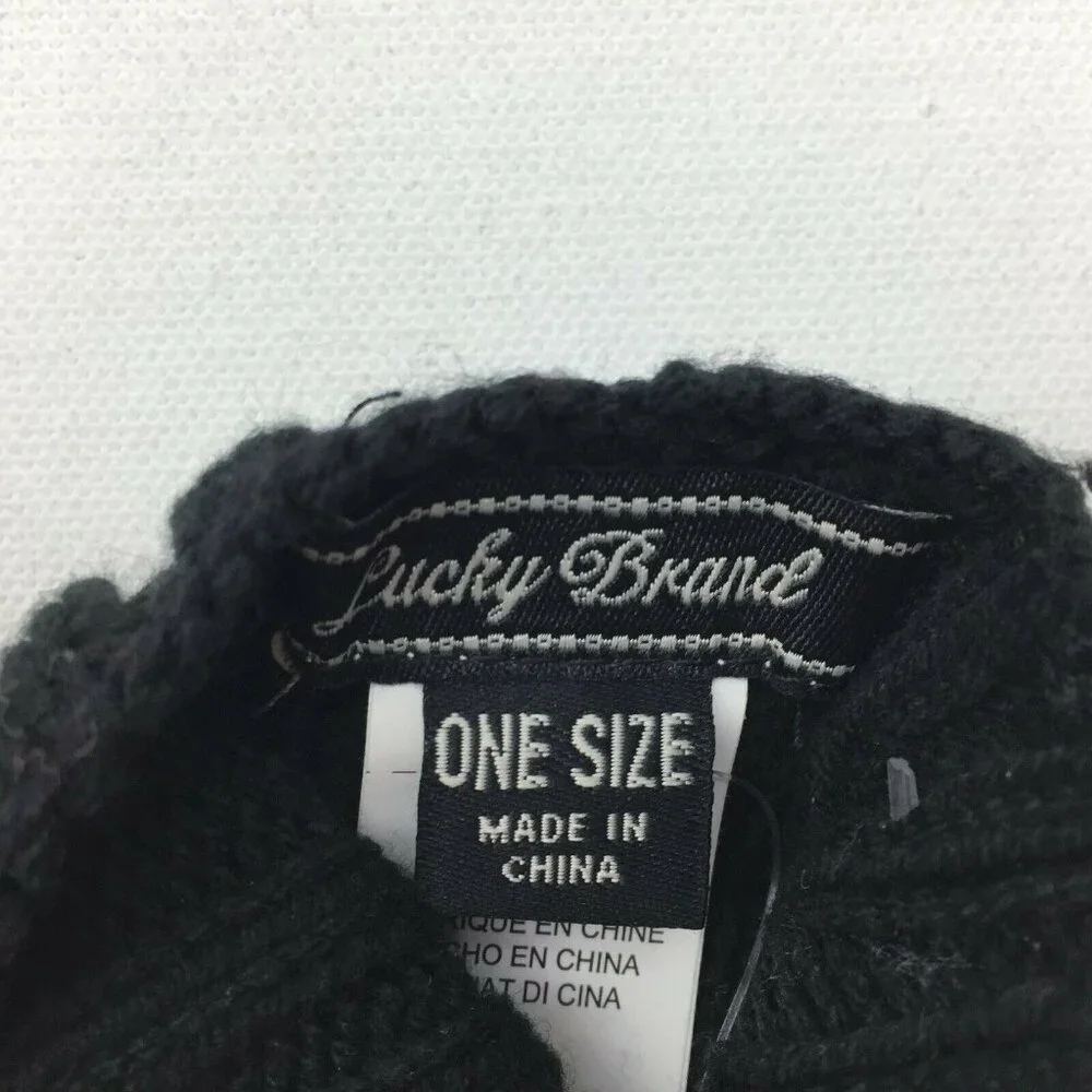 Lucky Brand Exploded Geo Gloves Winter Fingerless Mittens Blue One Size